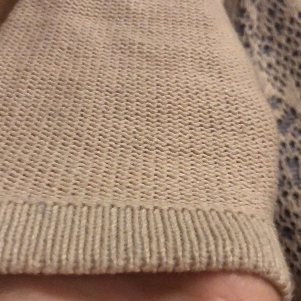 Kim Rogers lightweight 3/4 sleeve blue and cream sweater - Picture 3 of 8
